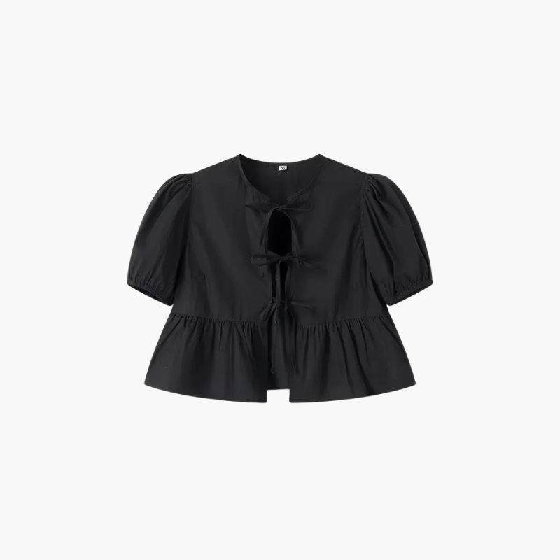 SAINT CLAIRE Aurélie Ruffle Blouse with delicate ruffle details and lightweight fabric, shown in a front view.