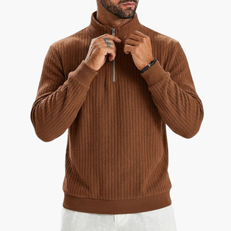 Saint Moritz Aspen Striped Half-Zip sweatshirt with a stylish striped design and half-zip collar, perfect for casual wear.