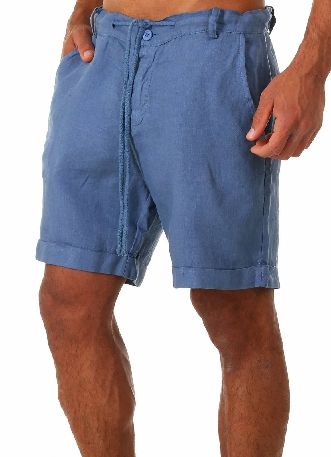 Light beige Saint Moritz Classic Cotton Shorts folded on a wooden surface, showcasing their casual fit and soft fabric.