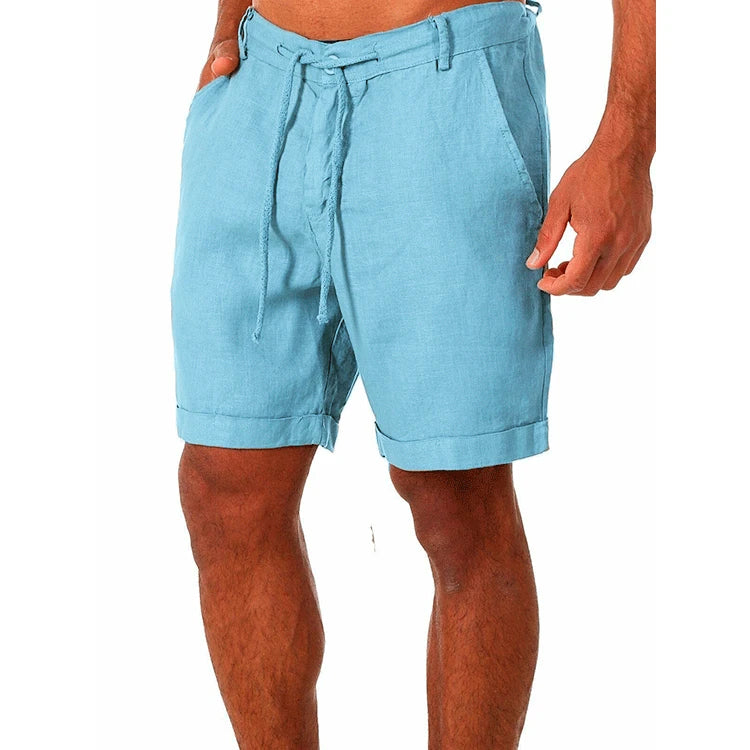 Saint Moritz classic cotton shorts, beige with side pockets and an elastic waistband, casual summer style.