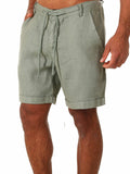 Saint Moritz classic cotton shorts in beige, featuring a relaxed fit and belt loops, shown on a model.