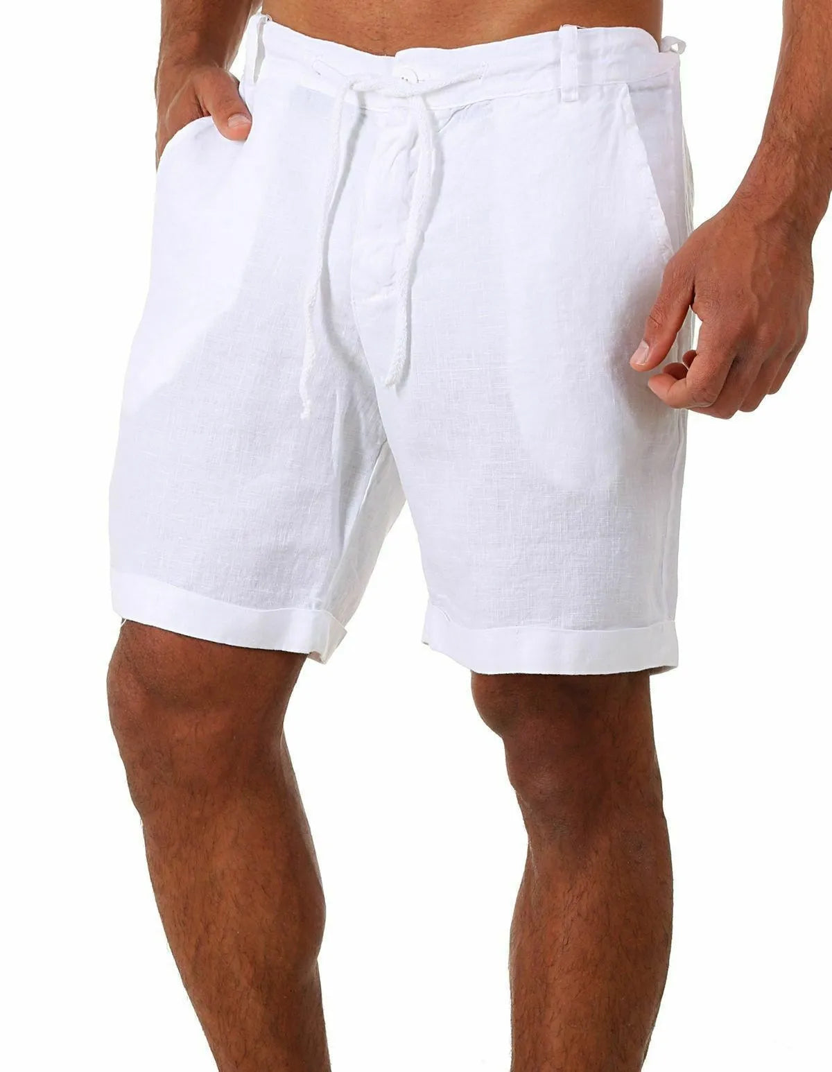 Saint Moritz classic cotton shorts in neutral fabric, displayed on a hanger with a relaxed fit and casual style.