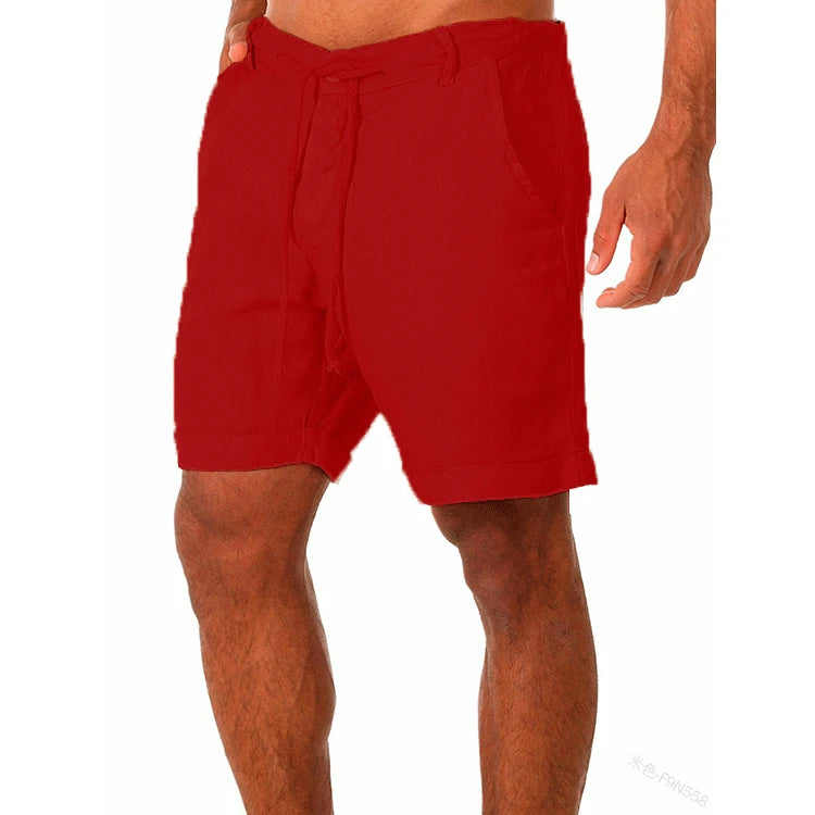 Light beige Saint Moritz classic cotton shorts with a relaxed fit, displayed on a hanger against a white background.