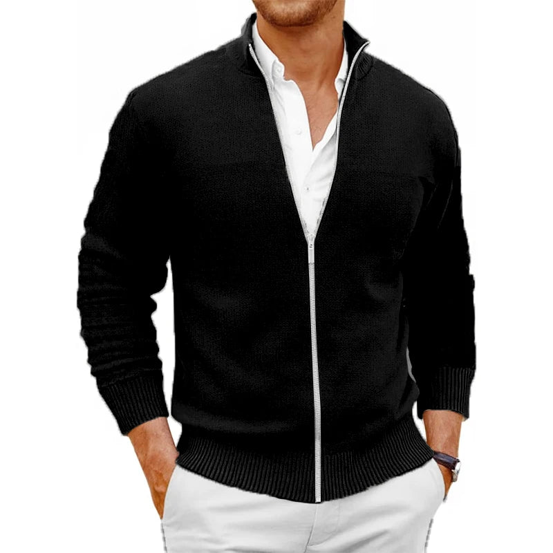 Saint Moritz Mont Blanc zip-up sweater in cozy knit fabric, shown with full front view and zip closure.