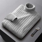 Saint Moritz Zermatt Turtleneck Cashmere Sweater in soft beige, featuring a cozy high neckline and smooth knit texture.