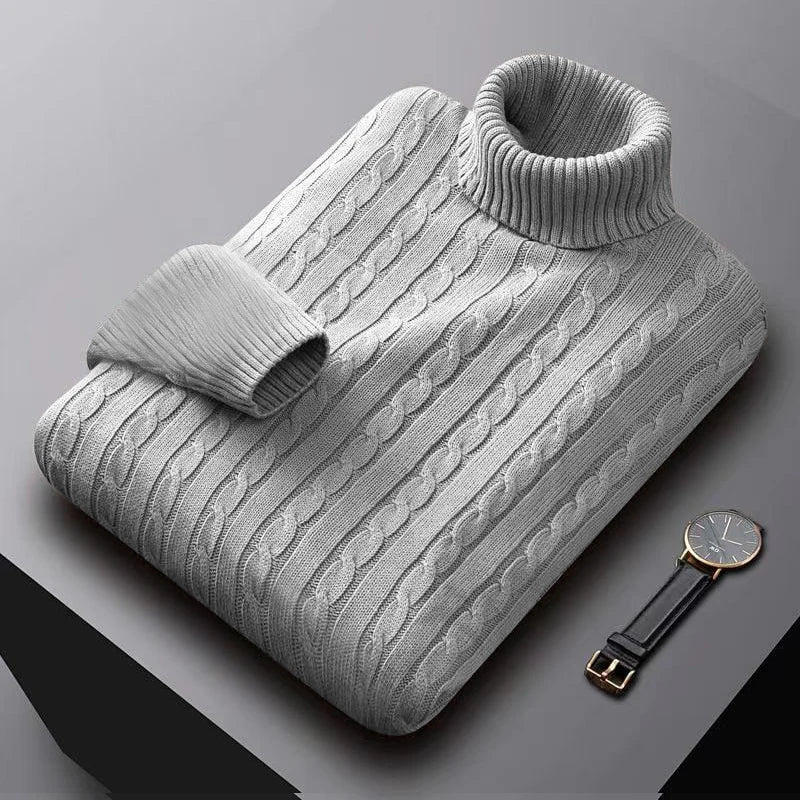 Saint Moritz Zermatt Turtleneck Cashmere Sweater in soft beige, featuring a cozy high neckline and smooth knit texture.