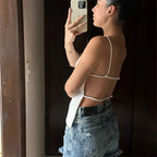 SAINT CLAIRE Celeste Cami Top in soft fabric, front view showcasing V-neck and delicate straps for a stylish casual look.