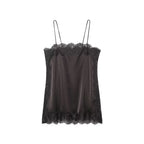 SAINT CLAIRE velour lace camisole featuring delicate lace details and soft velour fabric, shown on a neutral background