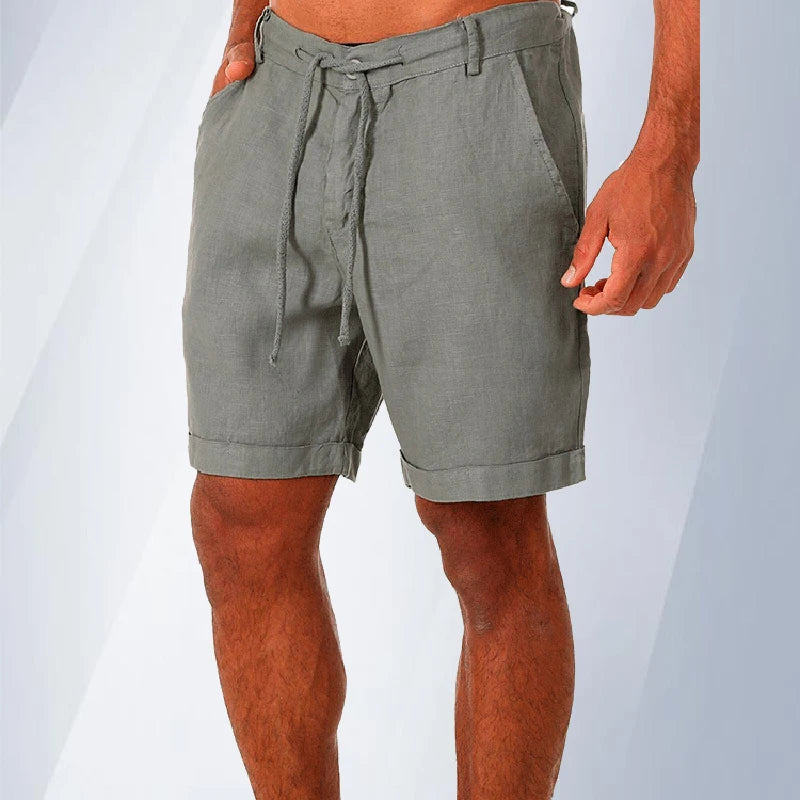 Saint Moritz classic cotton shorts in beige, featuring a relaxed fit with side pockets and adjustable waistband.