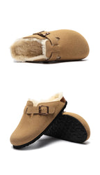 Saint Moritz St. Moritz Clog in natural leather with wooden sole, showcasing a stylish and comfortable slip-on footwear design.