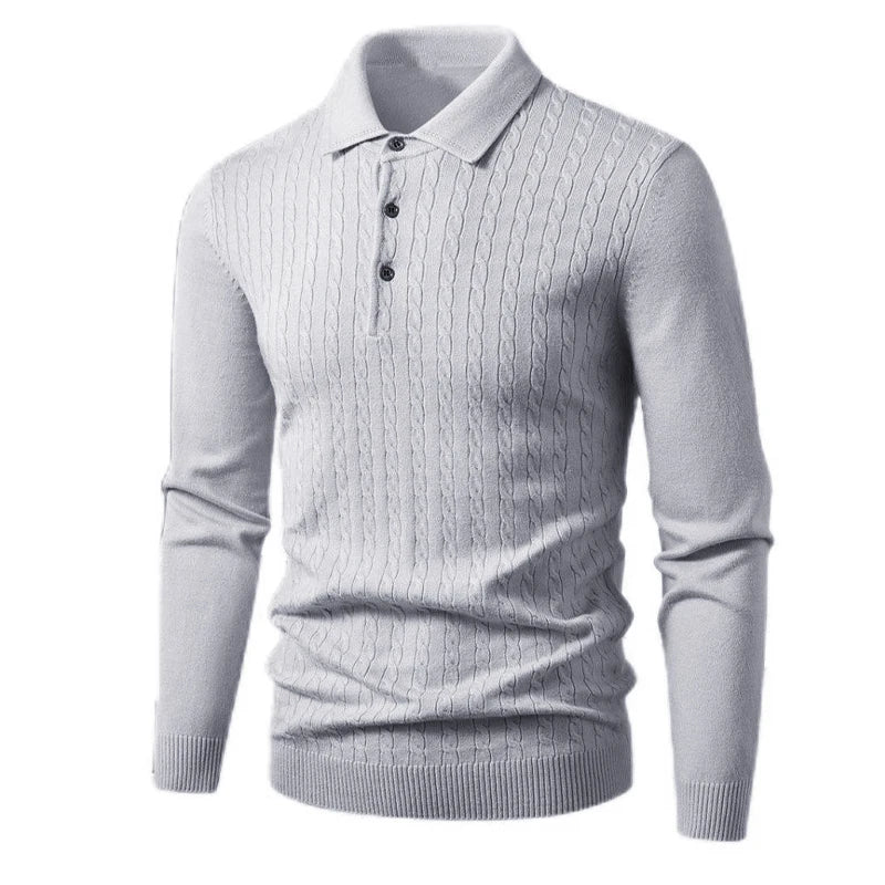 Saint Moritz Oxford Classic Sweater in navy, featuring a crew neck and ribbed cuffs, displayed on a mannequin.