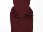 Saint Claire Riviera satin dress featuring a sleek, elegant design with smooth fabric and a flattering fit.