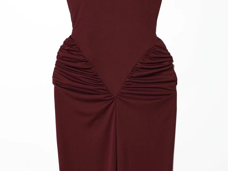 Saint Claire Riviera satin dress featuring a sleek, elegant design with smooth fabric and a flattering fit.