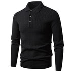 Saint Moritz Oxford Classic Sweater in navy, featuring a ribbed collar and cuffs, displayed on a mannequin.