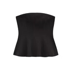 SAINT CLAIRE Épure backless top in soft fabric, featuring a stylish open back and sleek design, perfect for modern fashion.