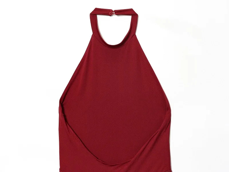 SAINT CLAIRE Milano Dress displayed on a hanger, featuring a stylish, elegant design in a neutral fabric with a fitted silhouette.