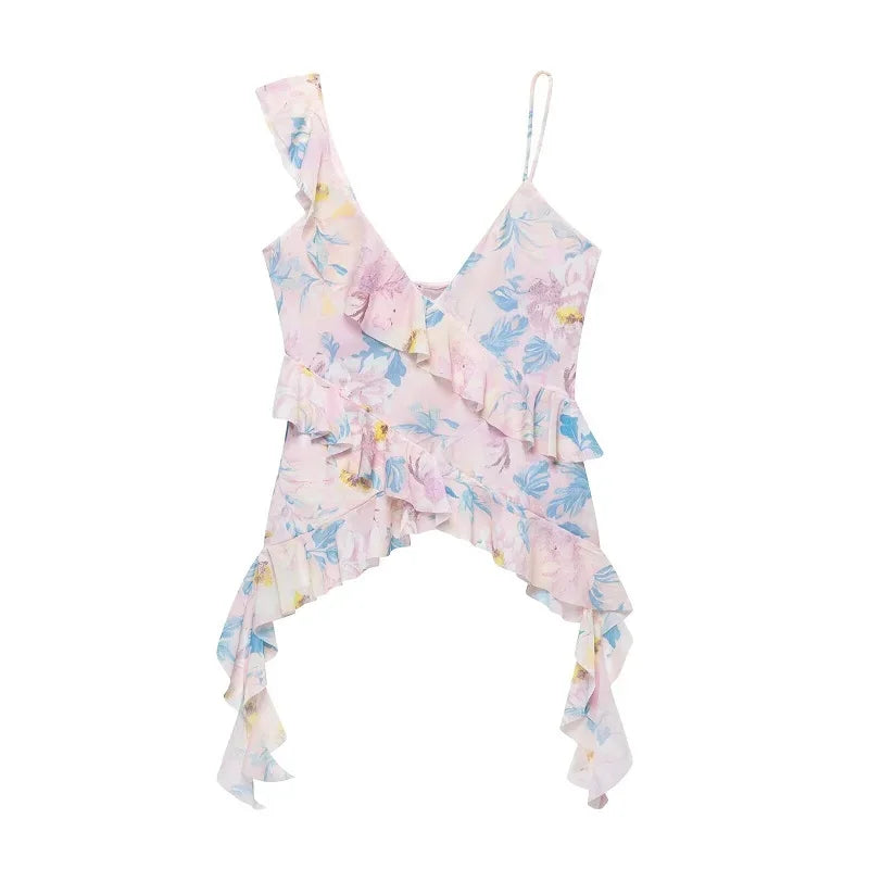 SAINT CLAIRE Marbella Statement Top featuring a stylish design with vibrant colors and elegant details, perfect for fashionable occasions.