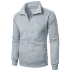 Saint Moritz Alpine zip-up knit jacket in cozy, textured fabric with a high collar and front zipper detail.