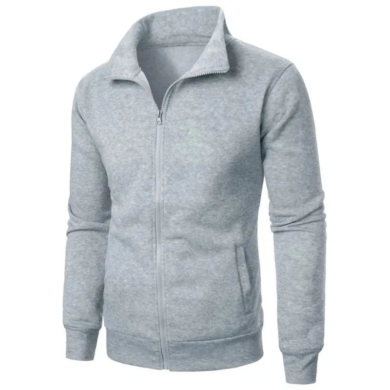 Saint Moritz Alpine zip-up knit jacket in cozy, textured fabric with a high collar and front zipper detail.