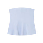 Saint Claire Épure backless top in black with sleek design, featuring thin straps and a fitted silhouette.