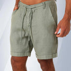 Saint Moritz classic cotton shorts in beige, with side pockets and a relaxed fit, displayed on a neutral background.