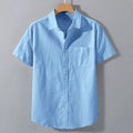 Saint Moritz Marbella stand collar shirt displayed on a hanger, featuring a tailored fit and button-front design.