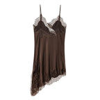 SAINT CLAIRE Selene asymmetrical mini dress in black, featuring a stylish one-shoulder design and fitted silhouette.
