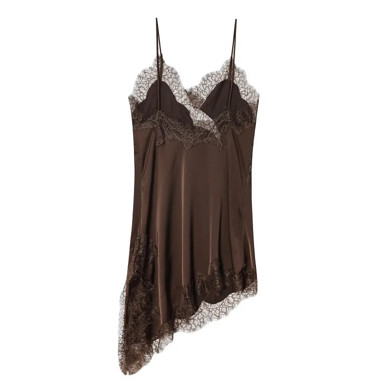 SAINT CLAIRE Selene asymmetrical mini dress in black, featuring a stylish one-shoulder design and fitted silhouette.