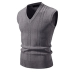 Saint Moritz Windsor sweater vest in navy, featuring ribbed knit pattern and V-neck design, displayed on a neutral background.