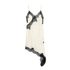 SAINT CLAIRE Selene asymmetrical mini dress in black, featuring a stylish one-shoulder design and modern silhouette.