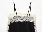 SAINT CLAIRE velour lace camisole featuring delicate lace details and soft velour fabric, shown on a neutral background.