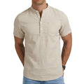 Saint Moritz Positano linen-style shirt displayed on a hanger, showcasing lightweight fabric and relaxed fit for casual wear.
