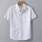 Saint Moritz Marbella stand collar shirt featuring a classic design and tailored fit, shown in a close-up image.