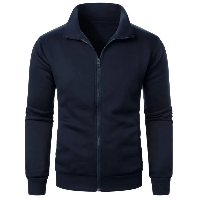 Saint Moritz Alpine zip-up knit jacket in cozy, textured fabric, featuring a front zipper and ribbed cuffs.