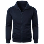 Saint Moritz Alpine zip-up knit jacket in cozy, textured fabric, featuring a front zipper and ribbed cuffs.