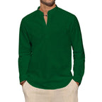 Saint Moritz Marbella stand collar shirt displayed on a hanger, featuring a sleek design with a button-up front and classic collar.