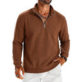Saint Moritz Aspen Striped Half-Zip sweatshirt showing a close-up of the striped fabric and half-zip collar.