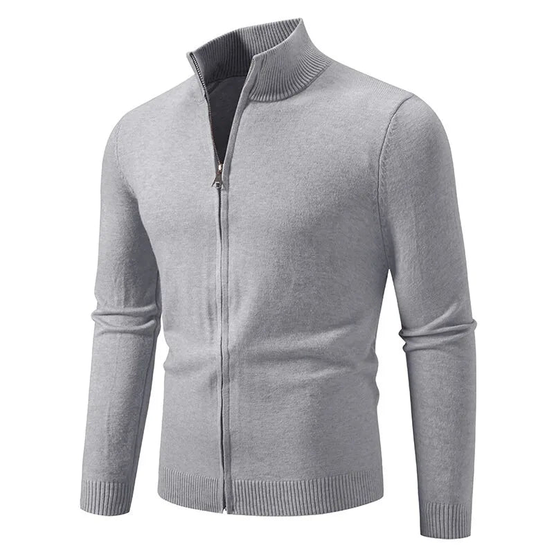 Saint Moritz Mont Blanc zip-up sweater in a cozy knit, featuring a high collar and front zipper for a stylish and comfortable fit.