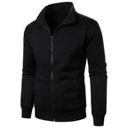 Saint Moritz Alpine zip-up knit jacket, featuring a cozy knit texture and front zipper, ideal for stylish cold-weather wear.