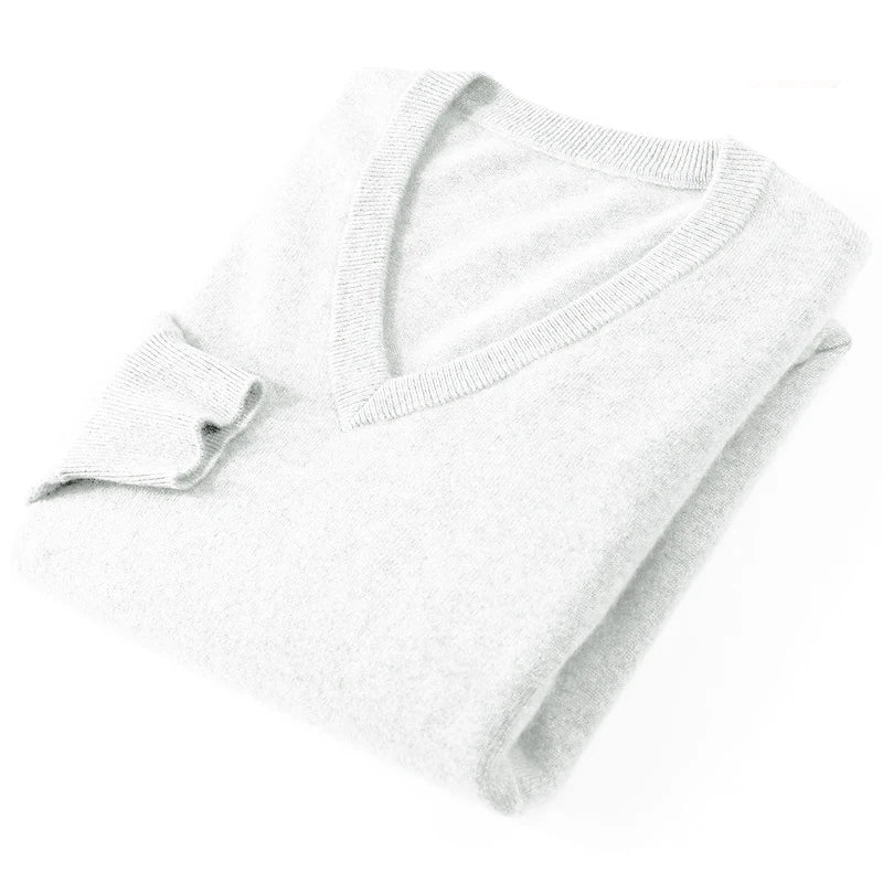 Chelsea V-Neck Sweater - 100% Cashmere