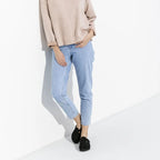 Saint Moritz Porto Clog in neutral leather, featuring a slip-on design and chunky heel for casual and comfortable wear