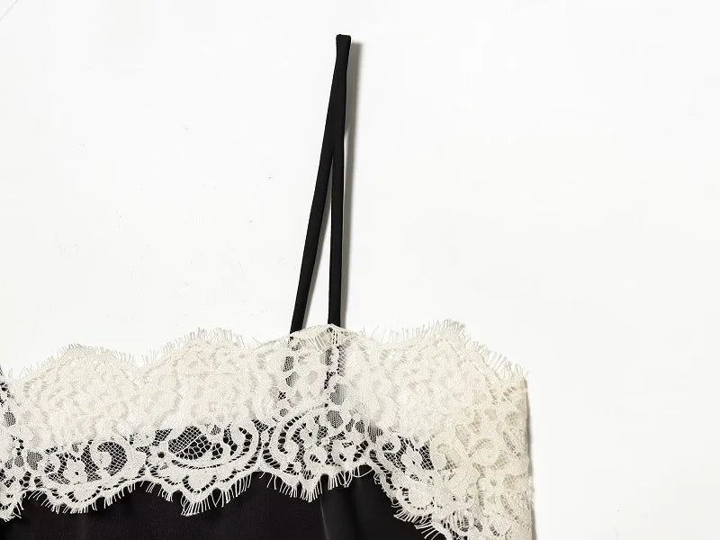 SAINT CLAIRE velour lace camisole featuring delicate lace detailing and soft velour fabric, displayed on a neutral background.