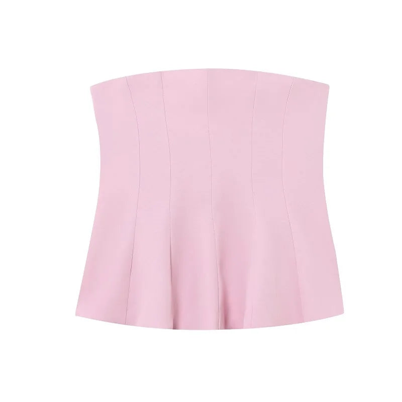 SAINT CLAIRE Épure backless top in soft fabric, featuring a stylish open back and sleek design.