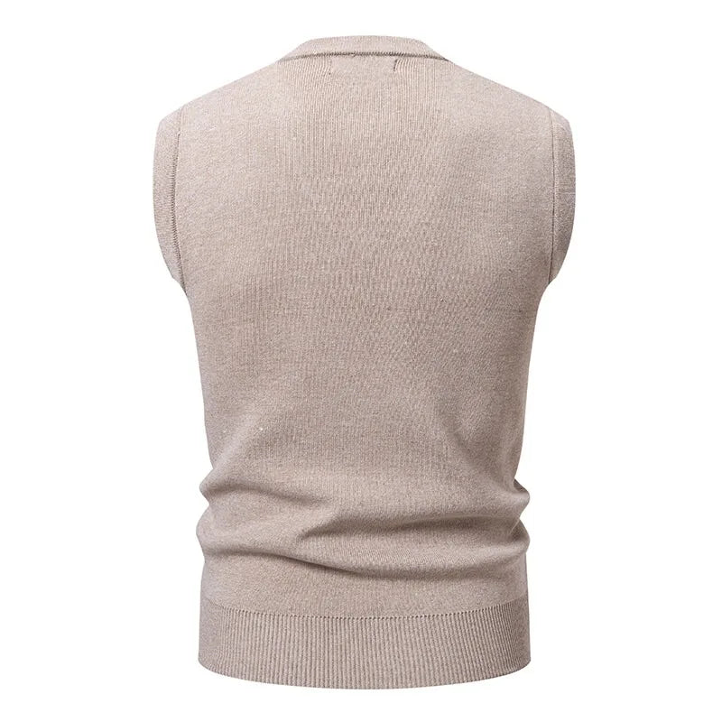 Saint Moritz Windsor sweater vest featuring a classic knit design and V-neck, ideal for layered winter or fall outfits.