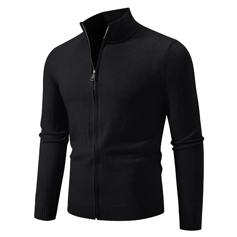 Mont Blanc zip-up sweater by Saint Moritz, featuring a cozy knit design and full-length zipper, displayed on a mannequin.