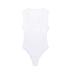 SAINT CLAIRE Épure Slim Bodysuit in black, featuring seamless design and fitted silhouette, displayed on a mannequin.