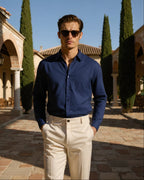 Saint Moritz Bora Bora Resort shirt made of 100% linen, shown in a stylish, relaxed fit with a vibrant, tropical-inspired design.